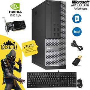 Dell Gaming Desktop 7020 SFF Computer PC  Core i5 4th Gen 4570 3.20 Ghz (Upto 3.60 Ghz) 8GB Memory 256GB SSD Nvidia Geforce 1030 2GB Win 10 Home New Wired KB & Mouse Combo, WiFi