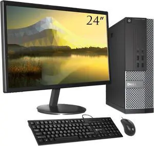 DELL Optiplex 7020 Small Form Factor (SFF ) PC Computer Core i5 4th Gen 4570 3.20Ghz Upto 3.60 Ghz 32GB RAM 256GB SSD With BrandNew 24" New Monitor (HDMI) New Wired KB & Mouse - Full Set