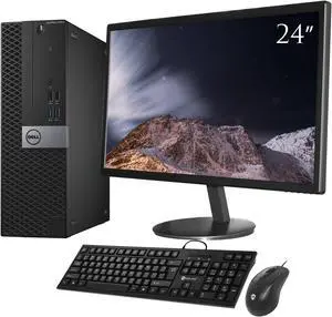 DELL Computer Desktop PC 5050 SFF / Core i5 -6th Gen 6500 / 3.20Ghz 8GB RAM 256GB  SSD  With BrandNew 24" Screen Monitor (HDMI)/New Wired KB & Mouse Combo