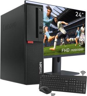 Lenovo ThinkCentre SFF Business Desktop PC - Intel Core i7 (6700) @3.4GHz - 512 GB SSD - 32GB DDR4 RAM - BT, WiFi - Windows 10 Pro - Keyboard/Mouse included - 24" FHD Monitor - Black