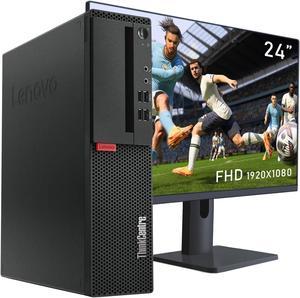 Lenovo ThinkCentre SFF  Desktop PC, Intel Core i7 - 7700 @3.60 GHz - 8MB Cache, 16GB DDR4 RAM - 1TB SSD, WiFi, BT, Win 10 Pro 64-bit, FREE Keyboard & Mouse | 24" FHD Monitor included - Black