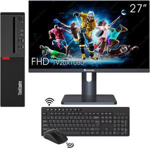 Lenovo ThinkCentre SFF Business Desktop PC - Intel Core i7 (6700) @3.4GHz - 512 GB SSD - 32GB DDR4 RAM - BT, WiFi - Windows 10 Pro - Keyboard/Mouse included - 27" FHD Monitor - Black