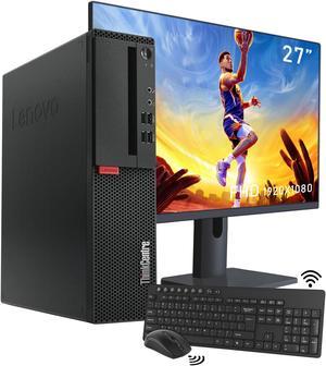 Business Desktop Lenovo ThinkCentre SFF PC, Intel Core i7 - 6700 @3.40GHz - 8MB Cache, 16GB DDR4 RAM - 1TB SSD, WiFi, BT, Windows 10 Pro, FREE Keyboard & Mouse | 27" FHD Monitor included - Black