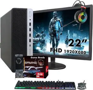 HP ProDesk 600 G3 SFF Desktop - New 22-inch FHD Monitor, Intel Core i5-6th Gen, 32GB RAM, 1TB SSD, RX 550, Win 10 Pro, Gaming Headset - Gaming PC