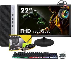 HP ProDesk 600 G3 SFF Desktop - New 22-inch FHD Monitor, Intel Core i5-6th Gen, 32GB RAM, 1TB SSD, GT 1030, Win 10 Pro, Gaming Headset - Gaming PC
