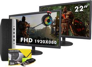 HP ProDesk 600 G3 SFF Desktop - New Dual 22-inch FHD Monitor, Intel Core i5-6th Gen, 16GB RAM, 1TB SSD, GT 1030, Win 10 Pro, Gaming Headset - Gaming PC