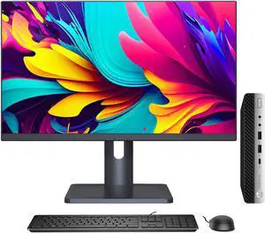 HP ProDesk 600 G4 Tiny Desktop Computer PC, Windows 11 Pro, Intel Core i5-8500T 8th Gen Processor, 8GB DDR4 RAM, 1TB SSD - 27 inch Monitor HP ProDesk 600 G4 Tiny Desktop Computer PC, Windows 11 Pro, Intel Core i5-8500T 8th Gen Processor, 8GB DDR4 RAM, 1TB SSD - 27 inch Monitor