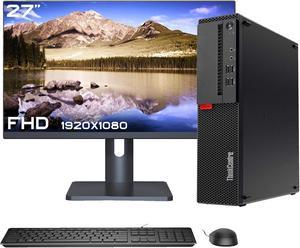 Business Desktop Lenovo ThinkCentre SFF PC, Intel Core i7 - 6700 @3.40GHz - 8MB Cache, 16GB DDR4 RAM - 1TB SSD, WiFi, BT, Windows 10 Pro, FREE Keyboard & Mouse | 27" FHD Monitor included - Black