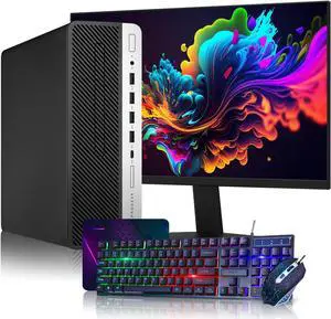 HP ProDesk 600 G4 SFF Windows 11 Pro High-Performance Business Desktop PC - Intel Core I5-8500 Processor Up to 4.10 GHz | 16GB DDR4 RAM 256GB SSD | 24-Inch FHD Monitor | RGB Keyboard Mouse | WIFI
