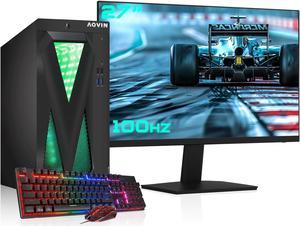 AQVIN - InfinityLite Gaming Computer Desktop PC Tower Windows 10 Pro - Intel Quad Core I7 Processor Up to 4.00GHz | GeForce GTX 1650 4GB Graphics Card | 32GB DDR4 RAM | 512GB SSD | 27-Inch FHD Monitor