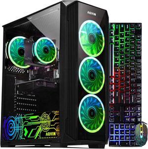AQVIN - Gaming Desktop Computer - Intel Core i5 6-core Processor - 32GB DDR4 - 1TB SSD - GeForce GTX 1630 Graphics - Windows 11 Pro - WIFI - Gaming PC with RGB Gaming Keyboard & Mouse