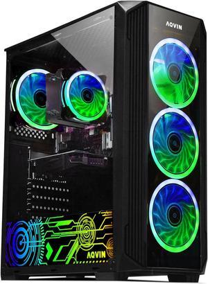 Prebuilt AQVIN Gaming PC Desktop Intel Core i7 8-core Processor upto 4.70 GHz, GeForce RTX 3060 12GB GDDR6 Gaming GPU, 2TB SSD, 32GB DDR4 RAM, RGB Gaming Keyboard & Mouse, Windows 11 Pro 64-bit