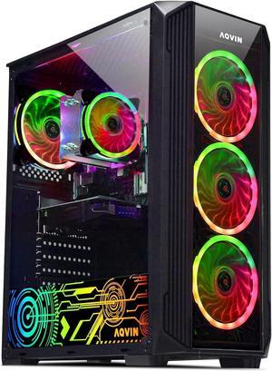 AQVIN ZForce Gaming Desktop Computer PC - Windows 11 Pro - Intel i5 Processor upto 4.00 GHz - NVIDIA GTX 1650 4GB GDDR5 Gamers Card - 2TB SSD - 32GB DDR4 RAM - WiFi - RGB Gaming Keyboard & Mouse