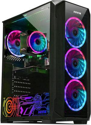Gaming PC Tower Desktop Computer AQVIN - Intel i7 Processor upto 4.60 GHz / NVIDIA RTX 3060 12GB GDDR6 Gaming GPU / Windows 11 Pro / 1TB SSD - 32GB DDR4 RAM / RGB Gaming Keyboard & Mouse / WiFi