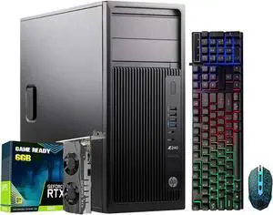HP Gaming PC Z240 Mini Tower Workstation Intel Core i7 GeForce RTX 3050 32GB DDR4 RAM 512GB SSD Windows 10 Pro RGB Keyboard Mouse