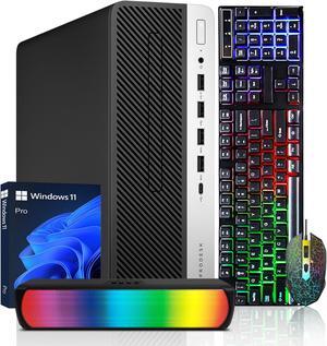 HP ProDesk 600 G4 SFF Business Desktop Computer | Hexa Core Intel Core i5 | 32GB DDR4 RAM | 1 TB SSD | Windows 11 Pro | Includes Gaming Keyboard, Mouse, and RGB Sound Bar