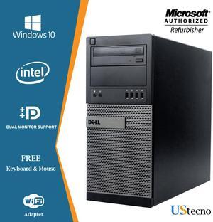 Dell Optiplex 9020 Tower Desktop Computer Intel Core i5 4570 8GB 250GB HDD DVD Windows 10 Professional New Free Keyboard, Mouse,Power cord,WiFi Adapter
