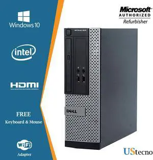 Dell Optiplex 3010 SFF Desktop Computer Intel Core i5 3470 (3.2 GHz) 16GB DDR3 New 240GB SSD DVD Windows 10 Professional with Free Keyboard, Mouse,Power cord,WiFi Adapter