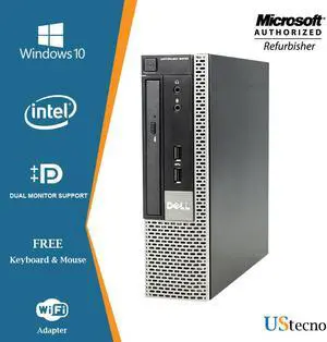 Dell Optiplex 9010 USFF Computer Intel Core i5 3470S 16GB 256GB SSD DVD Windows 10 Professional New Free Keyboard, Mouse,Power cord,WiFi Adapter