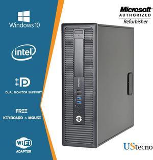 Refurbished HP EliteDesk 800 G1 SFF Computer Intel Core i5 4th Gen 4570 320 Ghz Upto 360 Ghz 8GB New 128GB SSD DVD Windows 7 Professional with New Wired KB MousePower cordWiFi Adapter