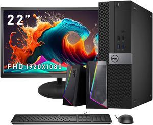 Dell Optiplex Desktop Computer PC Small Form Factor | Intel Core i7 -  6th Gen Processor upto (4.00 GHz) | 32GB DDR4 RAM - 1 TB SSD | New 22" inch  Monitor| WiFi, RGB Speaker, HDMI, Win 10 Pro.