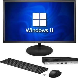 Desktop PC HP ProDesk 600 G4 Tiny/ Windows 11 Pro (Intel Core i5-8500T 8th Gen Processor/ 512GB SSD/ 16GB DDR4 RAM/ New 22 inch Monitor) Mini Business Computer