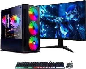Gaming Desktop PC - AQ10 AQVIN - Intel Core I7 Processor Up to 3.9GHz - GeForce GTX 1660 Super 6GB - 2TB Fast Boot SSD - 32GB Memory - 24 -Inch Curved Gaming Monitor- Win 10 Pro