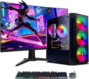 AQVIN - AQ10 Gaming Desktop PC | Intel Core I7 Processor Up to 3.90GHz| AMD RX 580 8GB| 32GB RAM | 1TB SSD|27 -Inch Curved Gaming Monitor | Windows 10 Pro