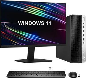 HP Computer Combo ProDesk 600 G5 SFF Windows 11 Pro Desktop PC | 24 inch Monitor | Intel Hexa-Core i5 9th Gen CPU | 32GB DDR4 RAM | 1TB NVMe SSD | WIFI, Bluetooth | DP to HDMI Adapter - Black/Silver