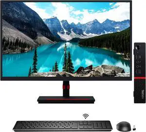 Lenovo ThinkCentre M715q Micro Mini High-Performance Desktop Computer Tiny PC - AMD PRO A6-8570E Processor 16GB DDR4 RAM | 256GB M.2 SSD | Windows 10 Pro | 22"-Inch FHD Monitor Combo| HDMI | Bluetooth