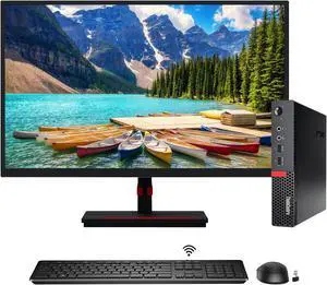 Lenovo ThinkCentre M910q Mini High-Performance Windows 10 Pro Desktop Computer Tiny PC - Intel Core i5 6500T Processor 8GB DDR4 RAM | 256GB NVMe SSD | 22inch FHD Monitor | Wireless Keyboard/Mouse