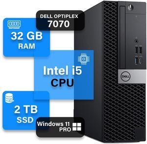 DELL Optiplex 7070 SFF High-Performance Business Desktop PC - Core I5 8500 8th Gen Processor | 32GB RAM | 2TB NVMe SSD | Windows 11 Pro Computer - Black