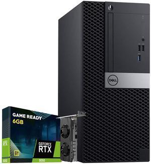 Dell OptiPlex 7070 Tower Gaming PC Windows 11 Pro Computer - Intel Hexa Core I5 Processor Up to 4.10 GHz | GeForce RTX 3050 6GB GPU | 32GB DDR4 RAM | 512GB NVMe SSD | Free RGB Keyboard and Mouse