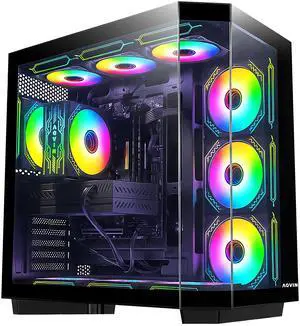 AQVIN Ignite Gaming PC Windows 11 Pro Computer - AMD Ryzen 5 Processor Up to 4.20GHz | 16GB DDR4 RAM | 512GB NVMe SSD | GeForce RTX 3050 6GB GPU | WiFi | RGB Keyboard and Mouse