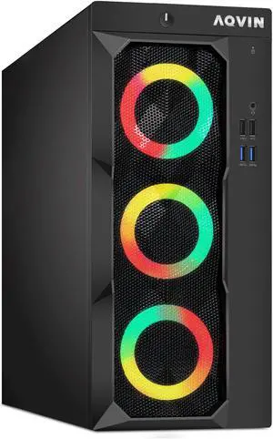 AQVIN Gaming Computer Desktop PC - Intel Core I7 Processor Up to 4.00 GHz - GeForce GTX 1650 GDDR5 4GB Graphics Card - 32GB RAM - SSD 1TB (1000) - Gaming Keyboard & Mouse - WiFi Ready - Win 10 Pro