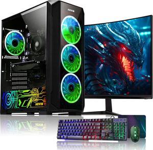 AQVIN ZForce Gaming Desktop Computer Windows 11 Pro HighPerformance PC  AMD Ryzen 7 2700 OctaCore Processor  GeForce RTX 3050 6GB  32GB DDR4 RAM  512GB SSD  27Inch Curved Gaming Monitor  RGB