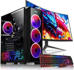 AQVIN ZForce Gaming Tower PC Windows 11 Pro Computer  AMD Ryzen 7 Gen OctaCore CPU Up to 410 GHz 16GB DDR4 RAM 1TB SSDFast Boot GeForce RTX 3050 6GBHDMI 27Inch Curved Gaming Monitor WIFI