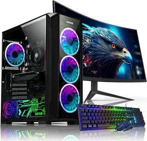 AQVIN ZForce Gaming Desktop Computer Windows 11 Pro HighPerformance PC  AMD Ryzen 7 2700 OctaCore Processor  GeForce RTX 3050 6GB  16GB DDR4 RAM  512GB SSD  27Inch Curved Gaming Monitor  RGB