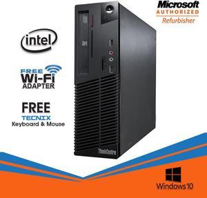 Lenovo ThinkCentre M81 SFF Desktop Computer Intel Core i5 2400 8GB 250GB HDD DVD Windows 10 Professional New Keyboard, Mouse,Power cord,WiFi Adapter