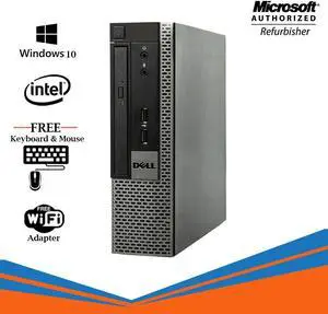 Dell Optiplex 790 USFF Computer Intel Core i5 2400S 8GB 500GB HDD DVD Windows 10 Professional New Keyboard, Mouse,Power cord,WiFi Adapter