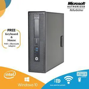 HP EliteDesk 800 G1 SFF Computer Intel Core i7 4th Gen 4770 8GB NEW 480GB SSD DVD Windows 10 Professional New Keyboard, Mouse,Power cord,WiFi Adapter