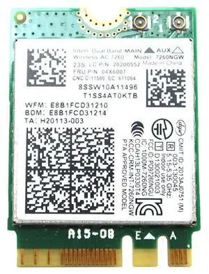 Intel Dual Band Wireless-AC 7260 7260 WiFi + Bluetooth 4.0 Combo card For Lenovo N20 Chr omebook, FRU 04X6007 20200552 T440 T440S T440P X230S X240 X240S L440 W540 WLAN