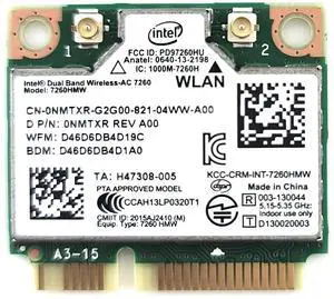 Intel Dual Band Wireless-AC 7260 Network Adapter (7260.HMWWB.R)