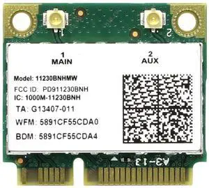 HighZer0 Electronics Wireless-N 1030 Half Mini PCIe Network Card | 300 Mbps with Bluetooth Support | HMC WLAN Replacement Part 1230BNH Wi-Fi Card 11230BNHMW