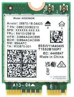 HighZer0 Electronics AX203 WiFi 6 Card | Dual Band Wi-Fi | 1.2 Gbps | CNVio2 M.2 Wifi Card for PC | Supports Bluetooth 5.2 | Requires Intel 10th+ Gen CPU with Windows 10+ or Linux | AX203NGW