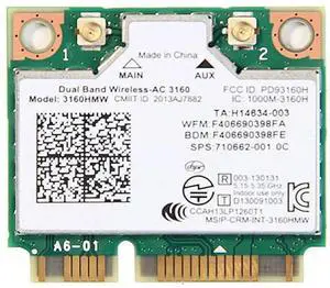 HighZer0 Electronics Wireless-AC 3160 Half Mini PCIe Network Card | 433 Mbps with Bluetooth 4.0 Support | HMC WLAN Replacement Part 3160.HMWG Wi-Fi Card 3160HMW