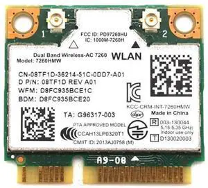 Legacy Mini-PCIe Wi-Fi Card for Intel 7260 | Half Mini PCIe Network Card | 867 Mbps with Bluetooth 4.0 Support | HMC WLAN Replacement Part 7260.HMWG Wi-Fi Card 7260HMW