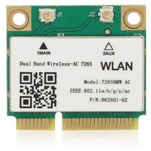 HighZer0 Electronics Wireless-AC 7265 Half Mini PCIe Network Card | 867 Mbps with Bluetooth 4.0 Support | HMC WLAN Replacement Part 7265.HMWG Wi-Fi Card 7265HMW