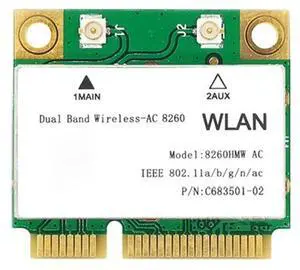 HighZer0 Electronics Wireless-AC 8260 Half Mini PCIe Network Card | 867 Mbps with Bluetooth 4.2 Support | HMC WLAN Replacement Part 8260.HMWG Wi-Fi Card 8260HMW