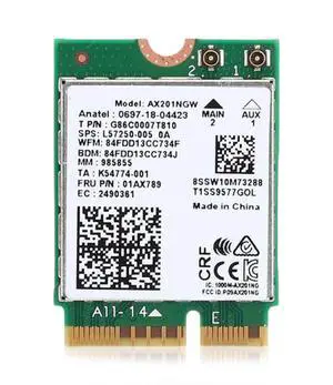 HighZer0 Electronics AX201 WiFi 6 Card | Dual Band Wi-Fi | 2.4 Gbps | CNVio2 M.2 Wifi Card for PC | Supports Bluetooth 5.2 | Requires Intel 10th+ Gen CPU with Windows 10+ or Linux | AX201NGW HighZer0 Electronics AX201 WiFi 6 Card | Dual Band Wi-Fi | 2.4 Gbps | CNVio2 M.2 Wifi Card for PC | Supports Bluetooth 5.2 | Requires Intel 10th+ Gen CPU with Windows 10+ or Linux | AX201NGW